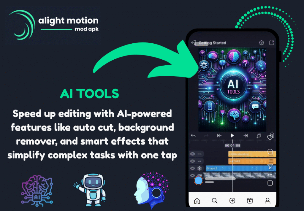 ALIGHT MOTION MOD APK AI TOOLS