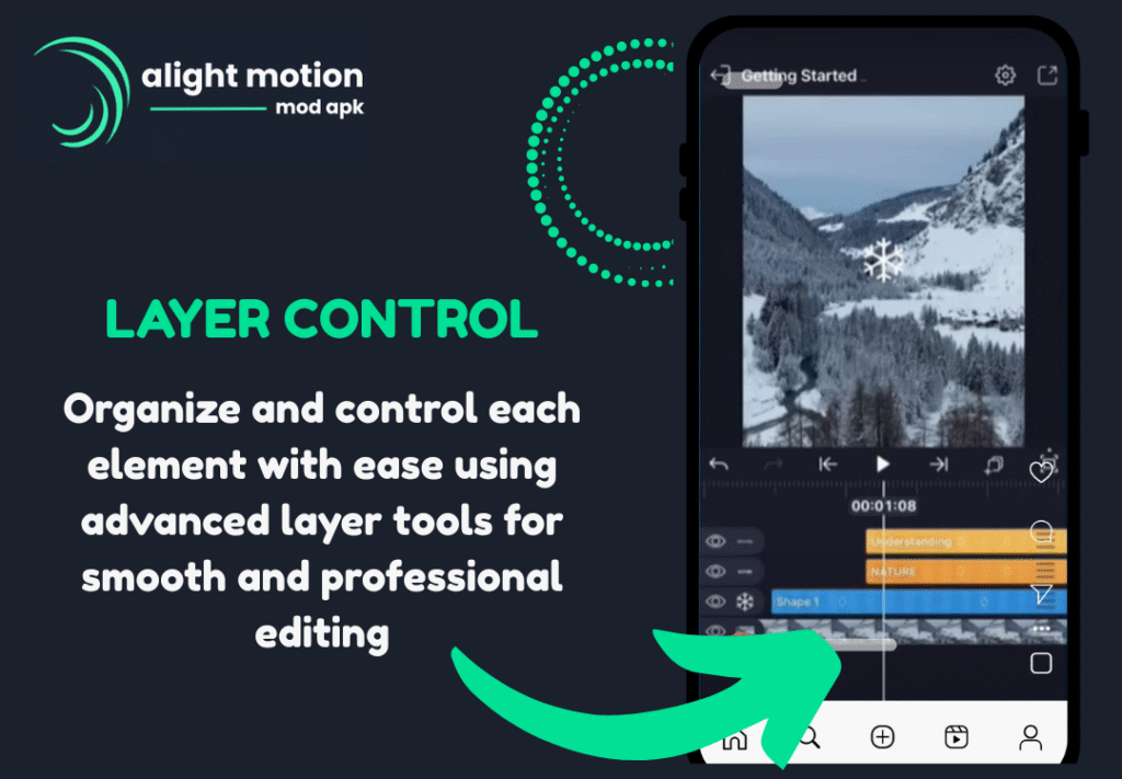ALIGHT MOTION MOD APK LAYERING